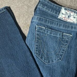 True Religion Women's Dark Wash Skinny Jeans